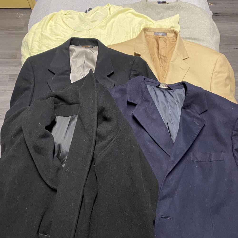 Cashmere Jacket Sweater Craft Bundle Lot Of 6 Damage Cutter Recycle Mixed Colors